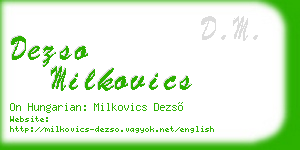 dezso milkovics business card