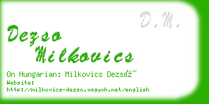 dezso milkovics business card